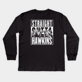 Straight Outta Hawkins (Variant) Kids Long Sleeve T-Shirt